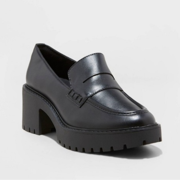 Universal Thread Women's Maisy Loafer Black Heels - Picture 1 of 1